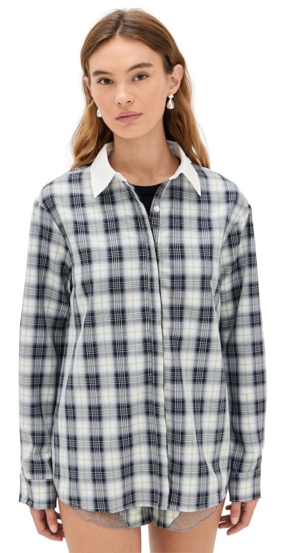 Lioness Vacanza Shirt Navy Plaid