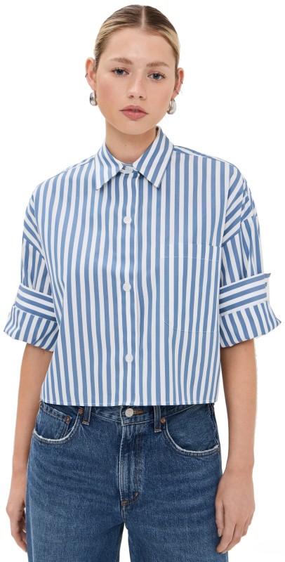 TWP The Next Ex Blouse White / Vintage Denim