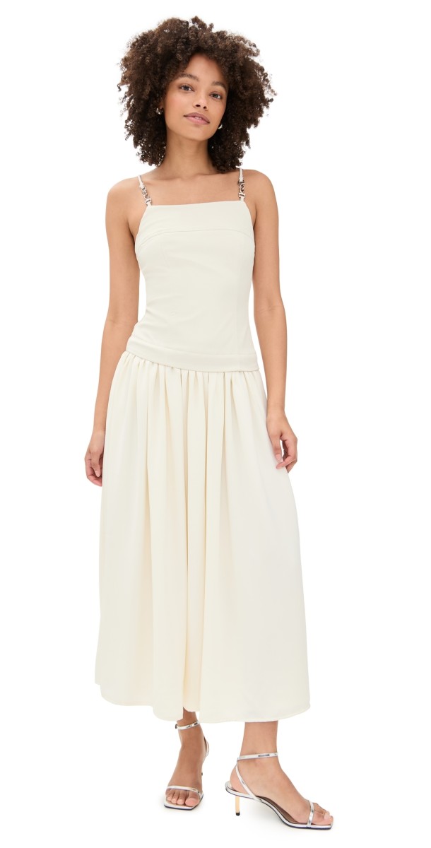 En Saison Barrett Mixed Media Maxi Dress Ivory