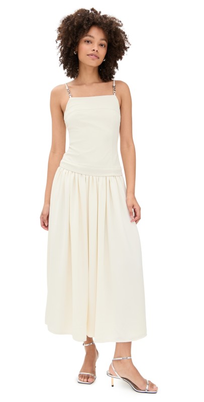 En Saison Barrett Mixed Media Maxi Dress Ivory