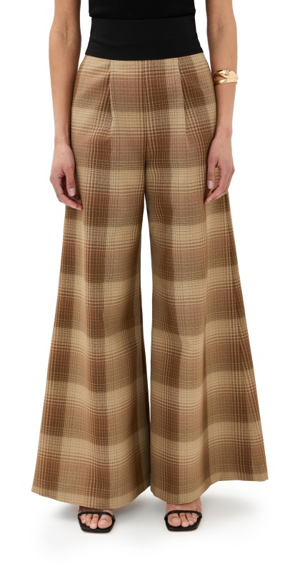 Rosie Assoulin Tie Palazzo Pants Brown