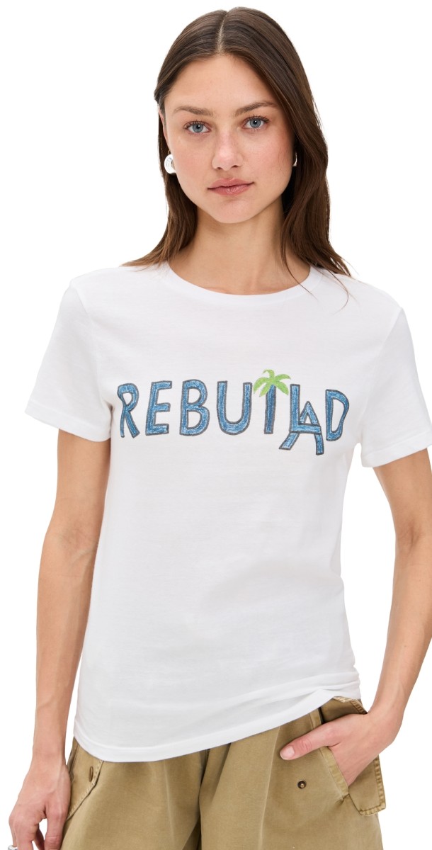 Unfortunate Portrait Rebuild LA Women's Boyfriend Tee White