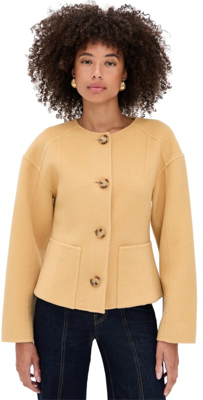 Ulla Johnson Elsie Double Faced Wool Coat Lotus