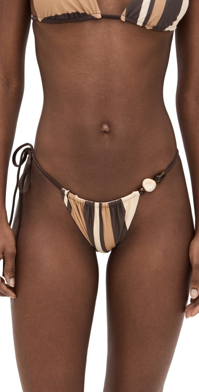 SIR. Mahogany String Bikini Briefs Cantina Stripe