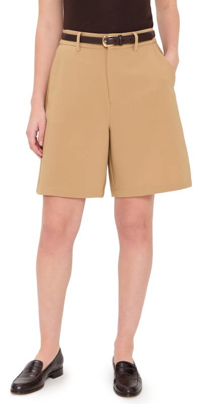 WAYF Wide Leg Shorts Khaki