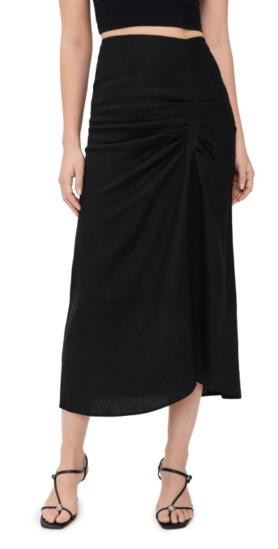 SIR. Dorian Ruched Skirt Black