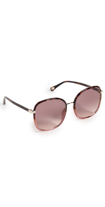 Chloé Oversized Sunglasses Havana-Havana-Red