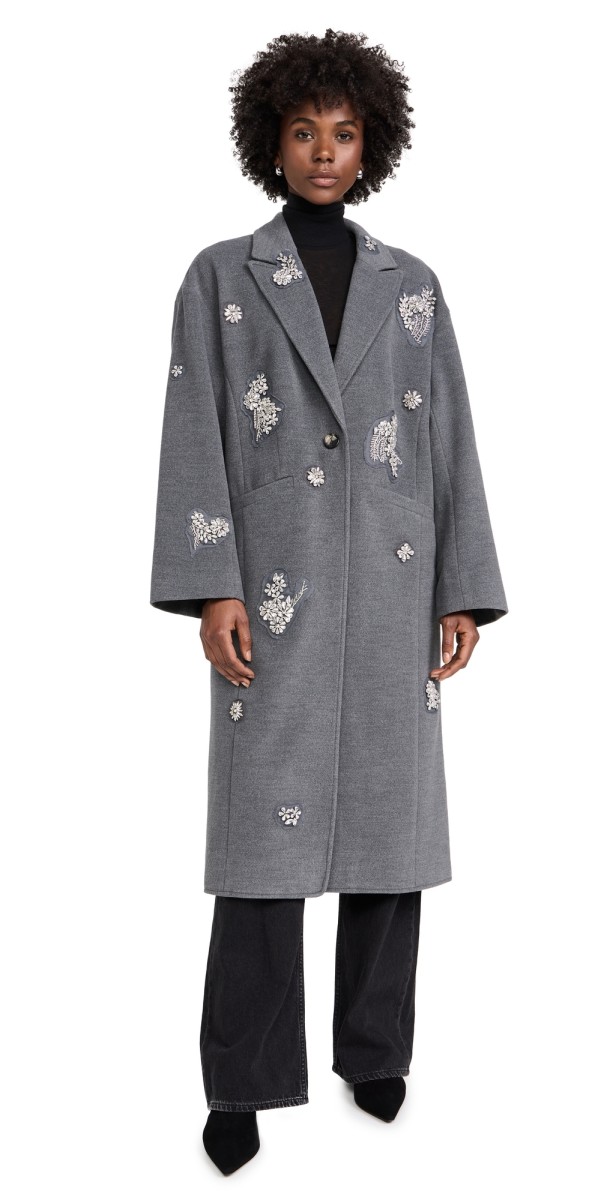 Cinq à Sept Crystal Ivy Gravis Coat Heather Grey