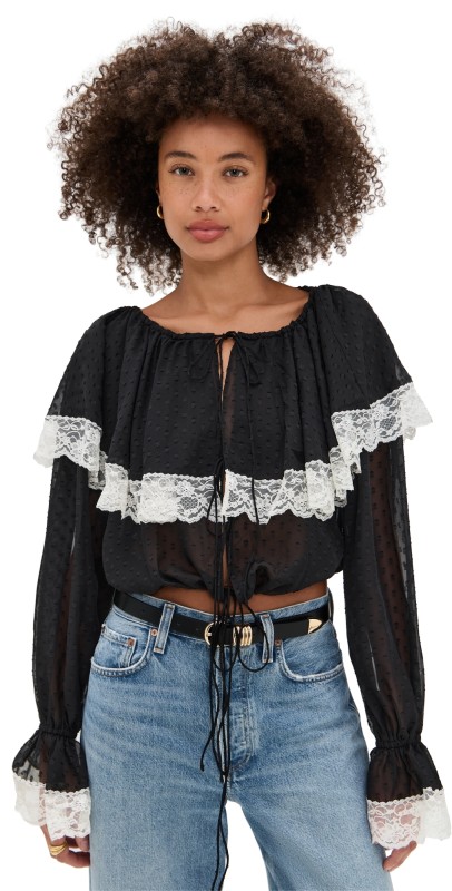 For Love & Lemons June Top Black