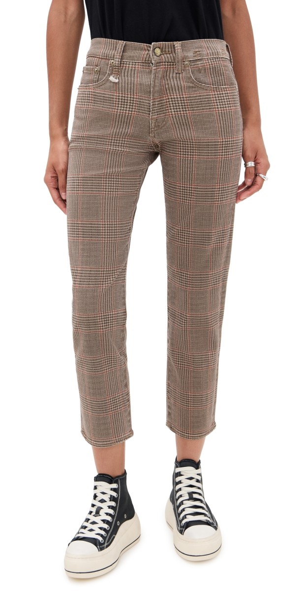 R13 Romeo Jeans Brown Glenplaid