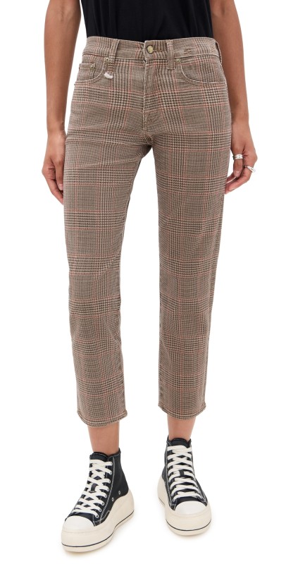 R13 Romeo Jeans Brown Glenplaid