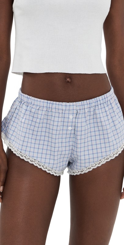 COUCOU The Boxette Shorts Blue Check
