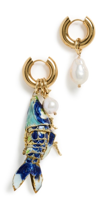 Martha Calvo Barrier Earrings Blue/Gold