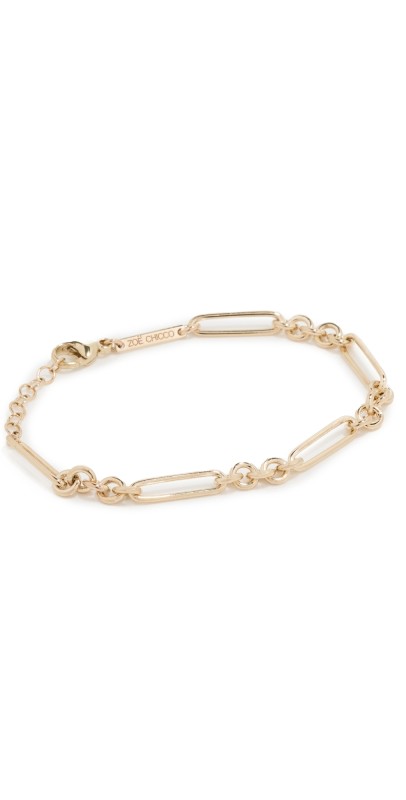 Zoe Chicco 14k Gold Large Mixed Paperclip Bracelet 14k Yellow Gold
