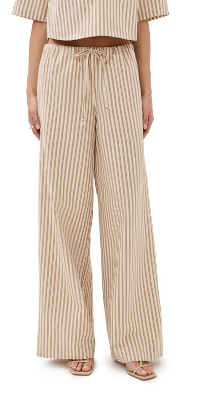 SPRWMN Baggy Easy Pants Camel Stripe