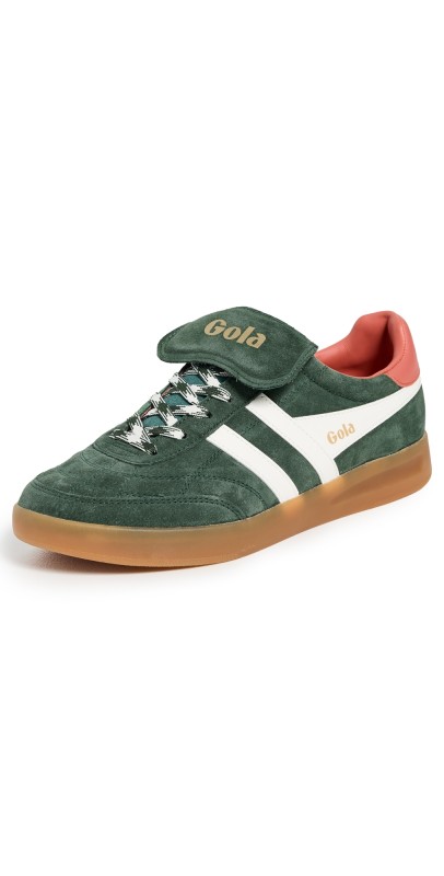 Gola Stadia '86 Sneakers Evergreen/Off White/Hot Coral