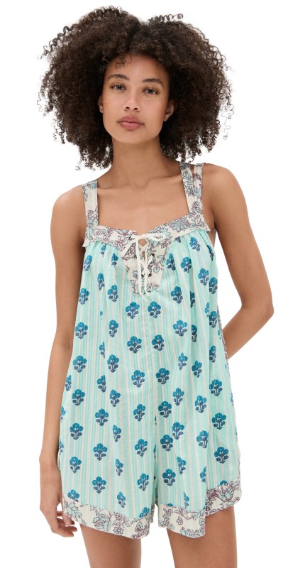 Free People Port Au Prince One Piece Romper Tea Combo