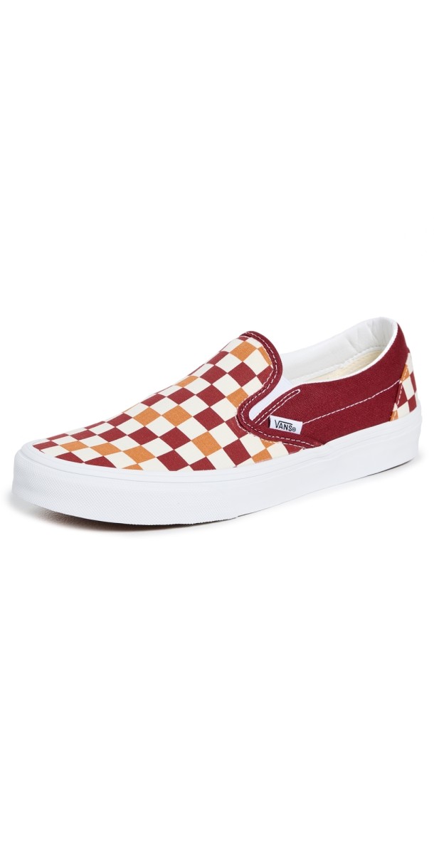 Vans Classic Slip-On Sneakers Tri-Tone Check Red