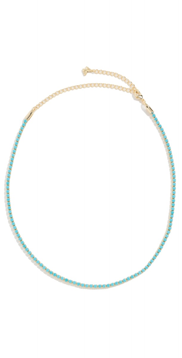 By Adina Eden Colored CZ All Around Tennis Choker Turquois