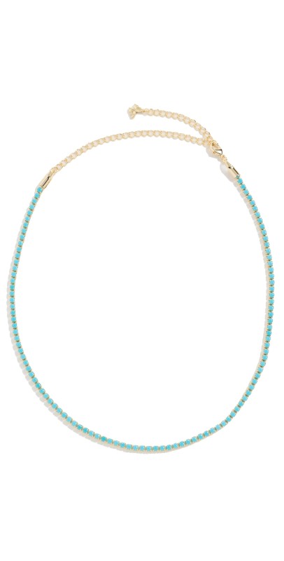 By Adina Eden Colored CZ All Around Tennis Choker Turquois