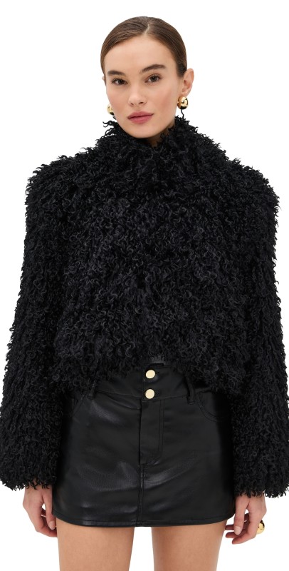 Apparis Ginette Shearling Jacket Noir