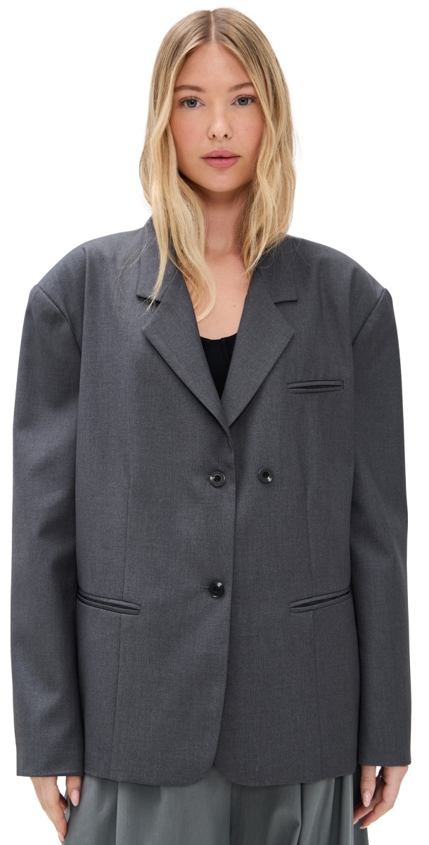 Simonett Oversize Charcoal Blazer Gray