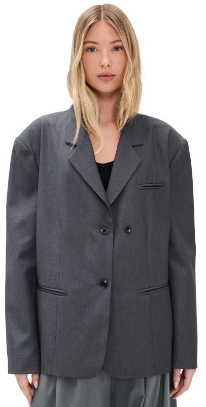 Simonett Oversize Charcoal Blazer Gray