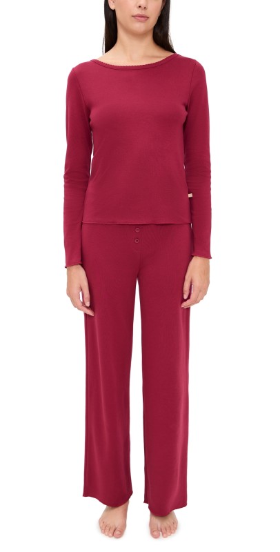 Cozyland by Morgan Lane Ellie Pajama Set Cranberry