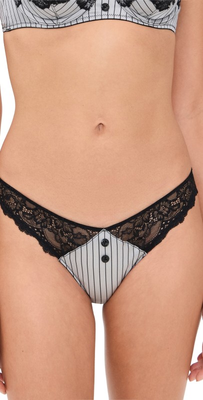 Fleur du Mal Executive Thong Ash Pinstripe