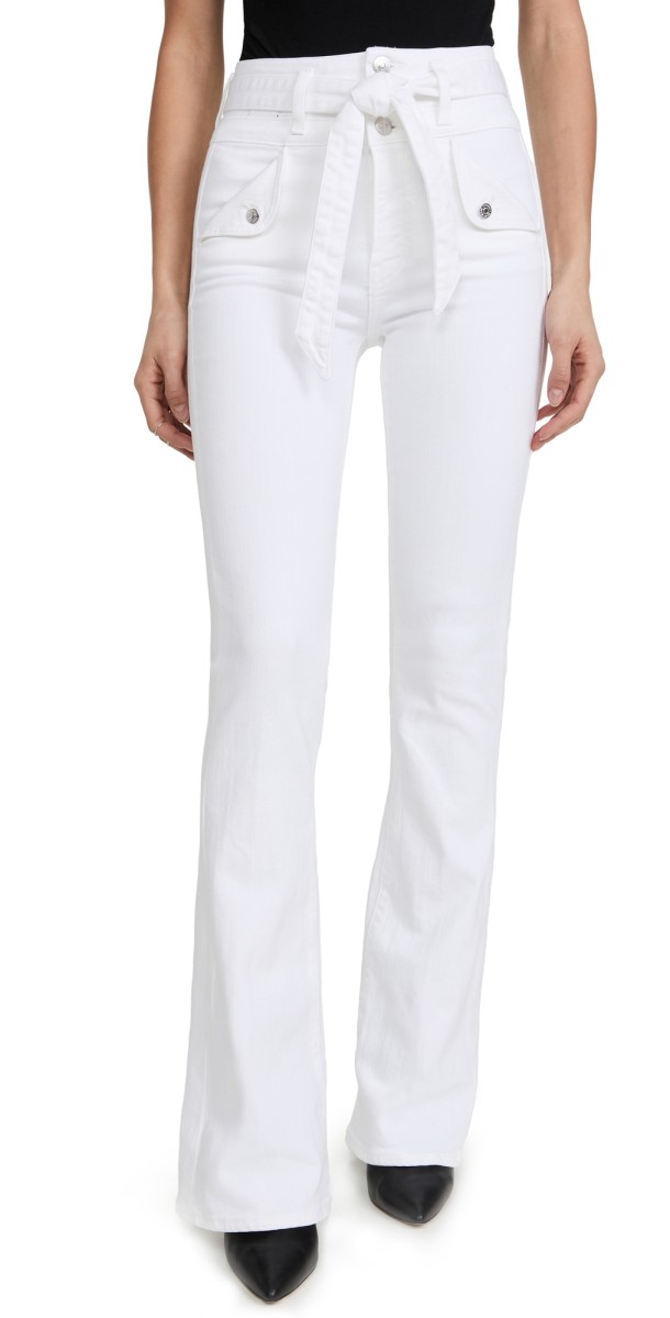 Veronica Beard Jean Giselle Skinny Flare Jeans White