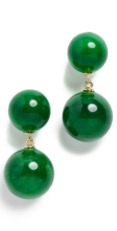 LIÉ STUDIO The Hannah Earrings Green Agat