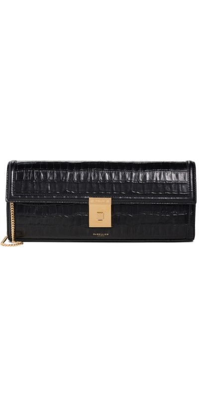 DeMellier N118 Paris Clutch Black Croc Effect