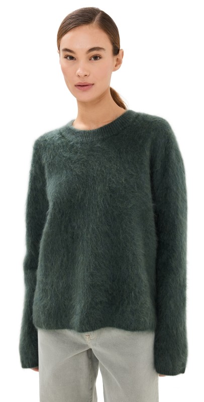 LISA YANG Natalia Cashmere Sweater Olive Brushed