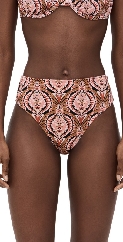FARM Rio High Waist Bikini Bottoms Pineapple Jewelry Multicolor