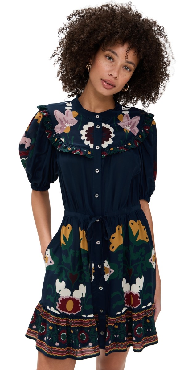 Sea Cassia Print Dress Navy