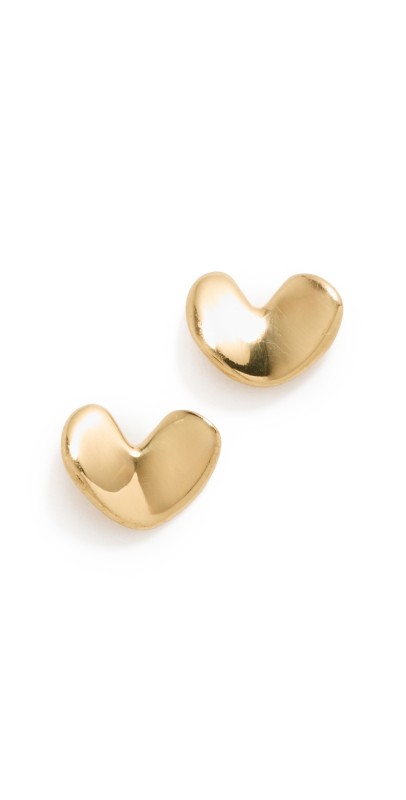 AGMES Sculpted Heart Studs Gold