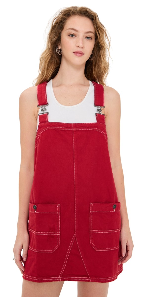 Free People Mini Smock Overalls HEART EYES