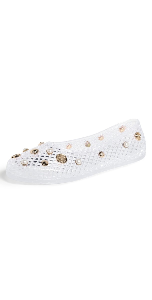 Ancient Greek Sandals Iro Charm Jelly Flats Clear