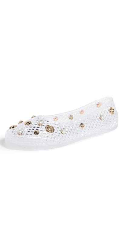 Ancient Greek Sandals Iro Charm Jelly Flats Clear