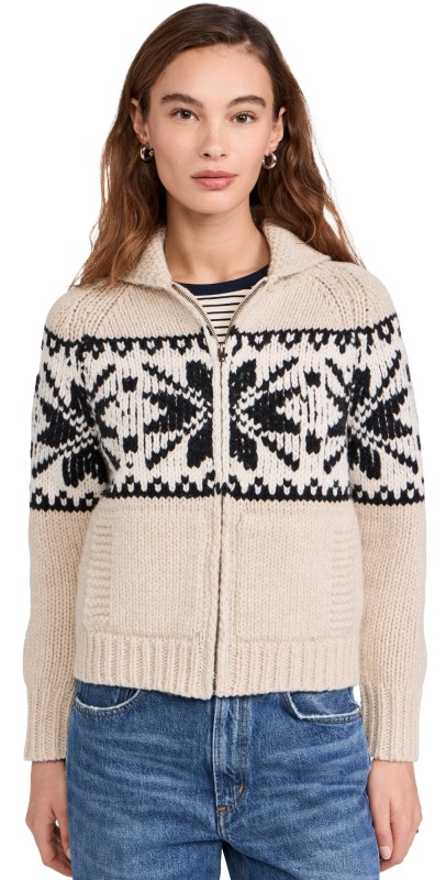 THE GREAT. The Woodshed Cardigan Chicory