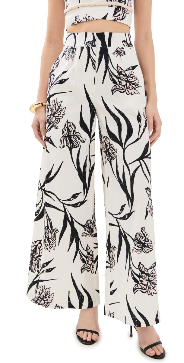 PatBO Iris Wide Leg Pants Off White