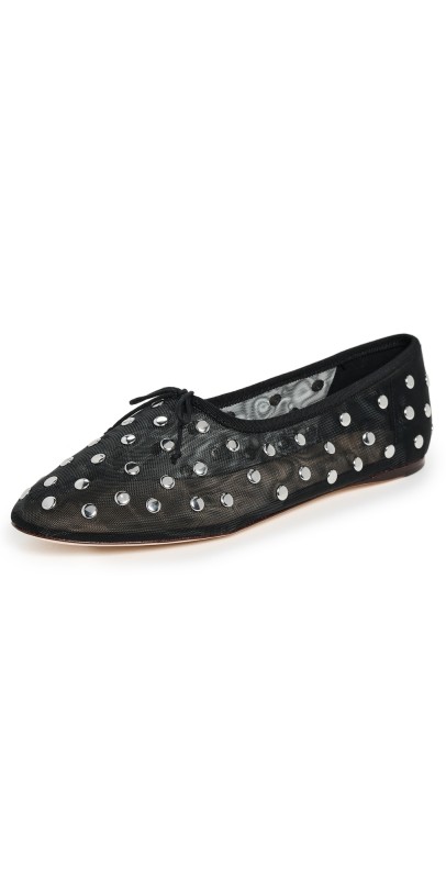 Loeffler Randall Landon Soft Ballet Flats Black/Silver