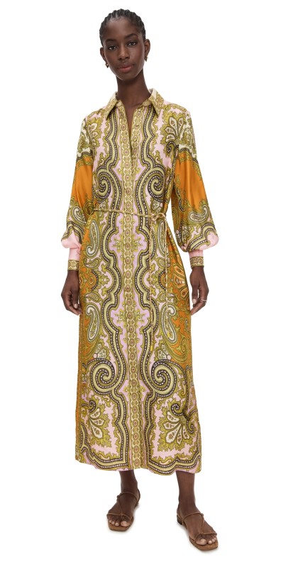 ALÉMAIS Clemenza Silk Shirtdress Multi