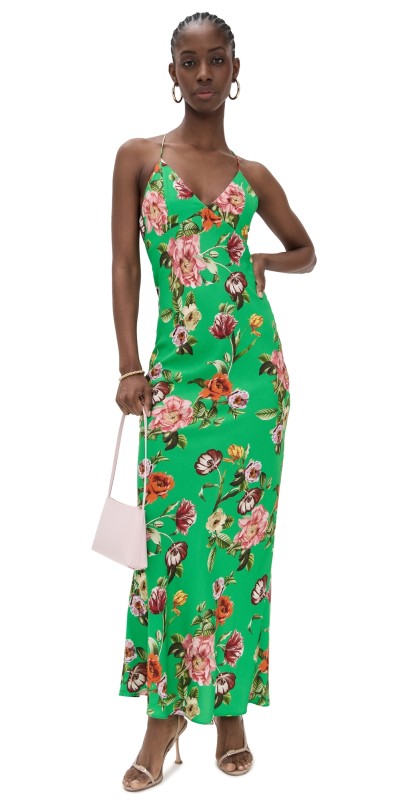 alice + olivia Paloma Cami Maxi Slip Dress Hamptons Floral