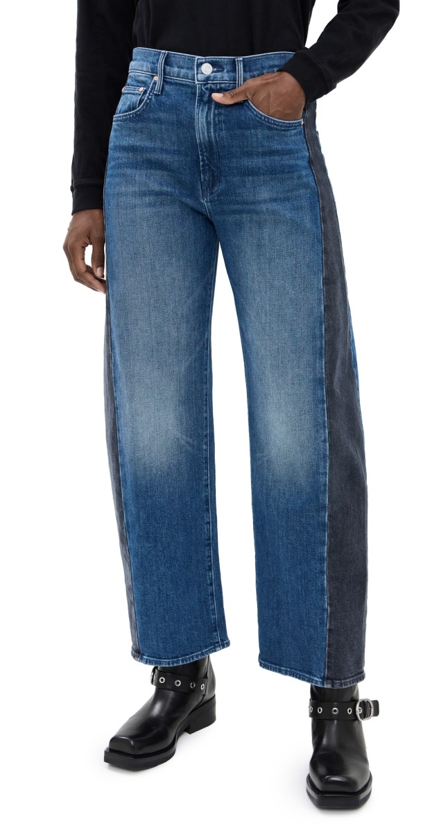 MOTHER The Half Pipe Flood Jeans Black and Blue