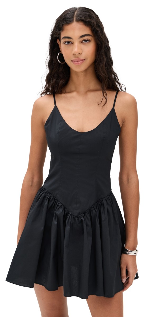 STAUD Mini Dena Dress Black