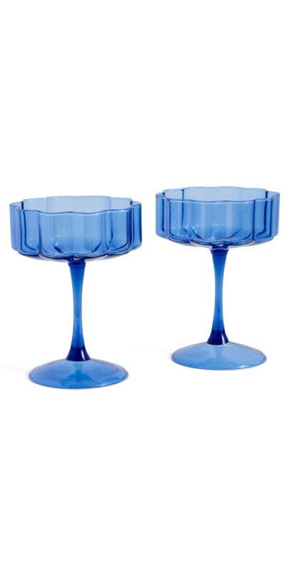 FAZEEK Wave Coupe Glasses Set of 2 Blu