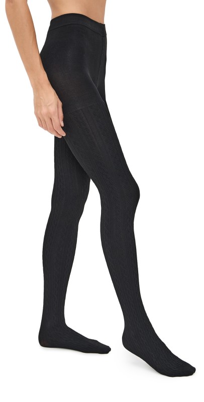 Stems Cable Knit Winter Tights Black