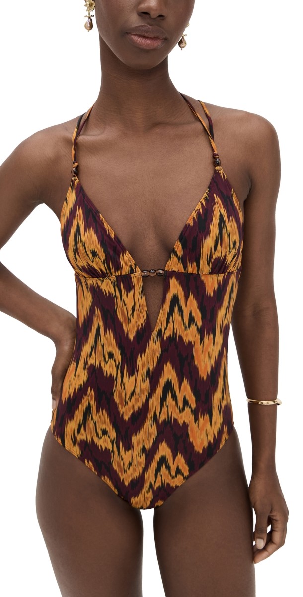 Ulla Johnson Leila Beaded Maillot Terra