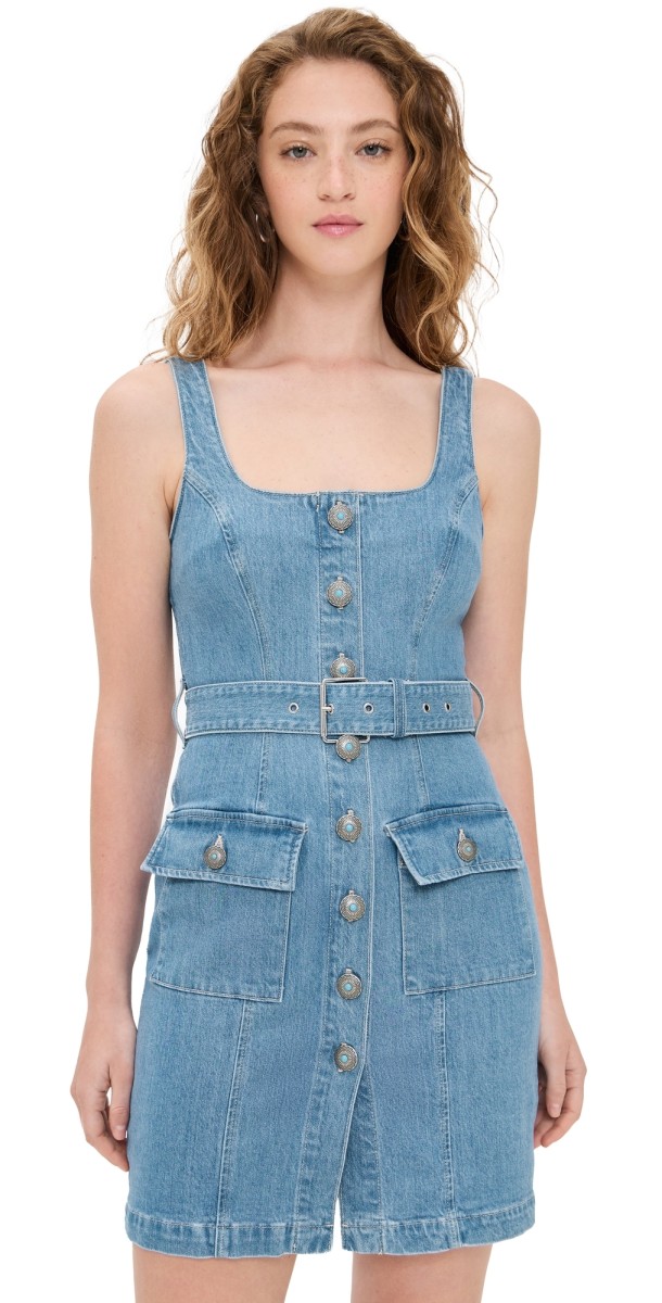 L'AGENCE Button Front Tank Dress Olvera